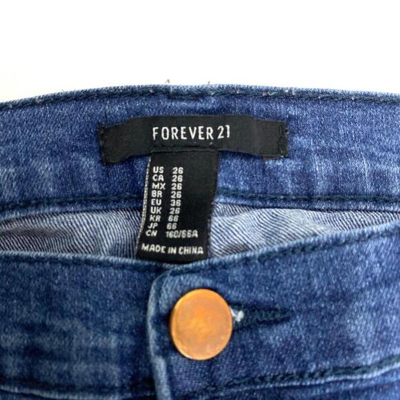 Forever 21 Skinny Women's size 26 Dark Wash Blue Denim Jeans - Picture 4 of 5
